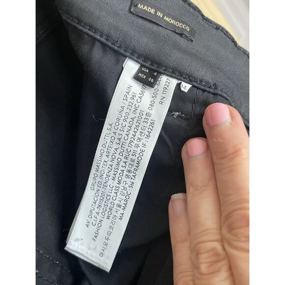 Massimo Dutti Skinny Moto Jeans Pants Women’s Sz 4 Black Denim Designer Biker - Picture 5 of 9